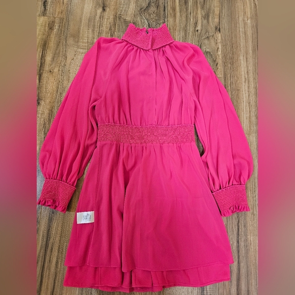 💖HOST PICK💖NEWAlice+Olivia Stacey Bendet Lavinia Smocked Crepe de Chine Dress - Picture 3 of 13